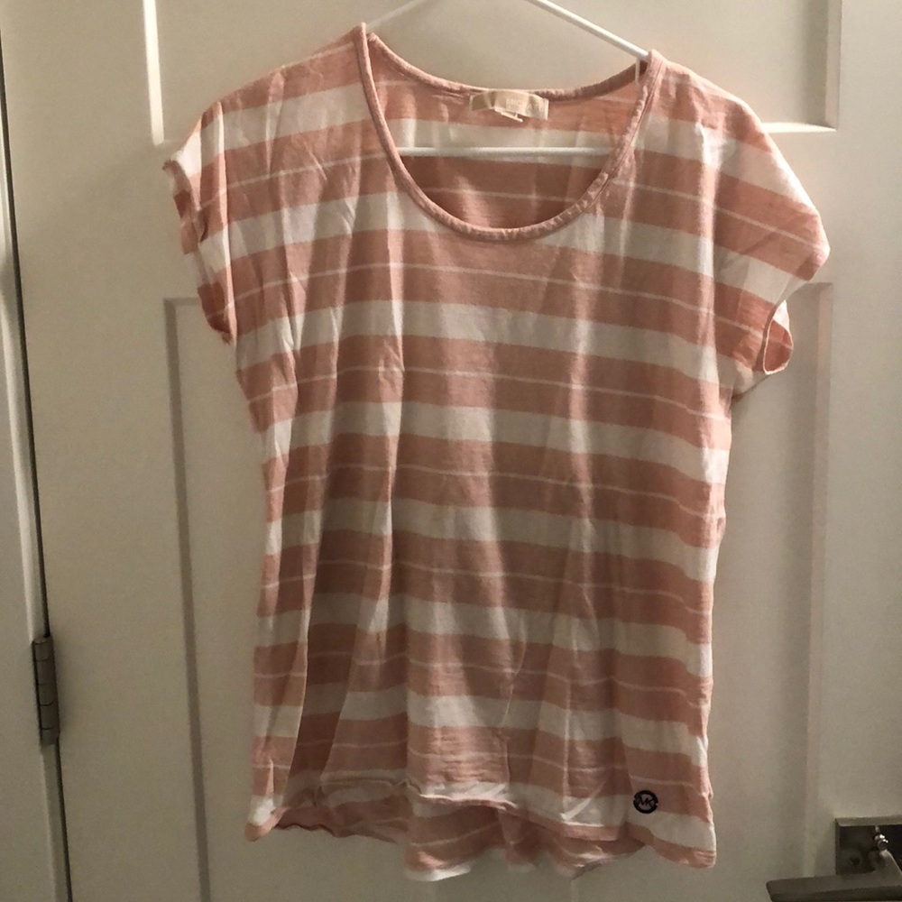 Michael Kors pink strip short sleeve t-shirt